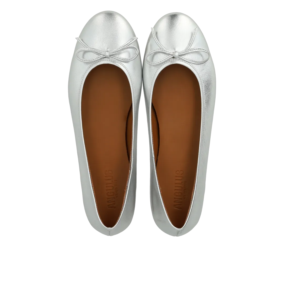 Angulus Ballerina med sløjfe dameballerina sølv