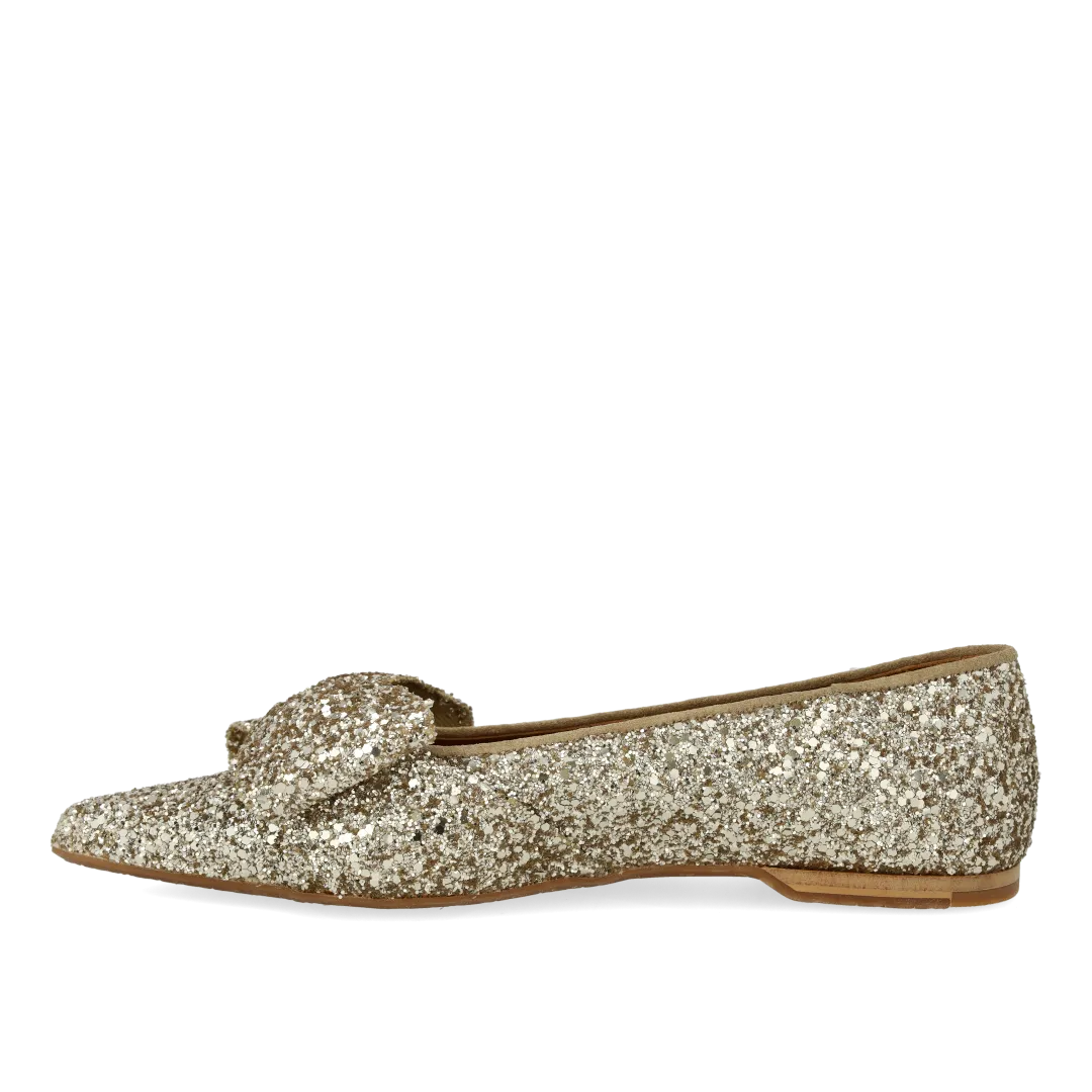 Angulus Sløjfeballerina glitter festsko