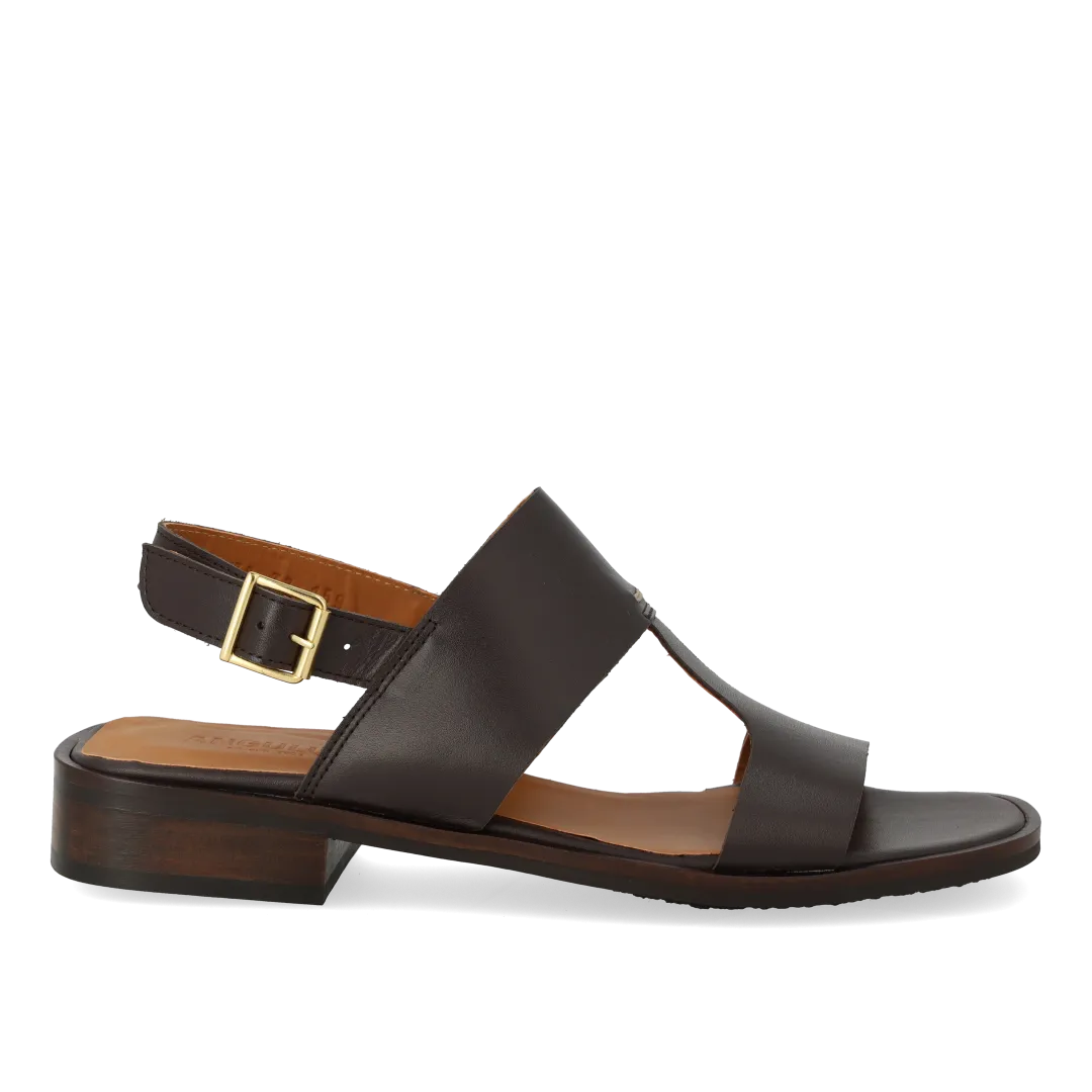 Angulus sandal med stikningsdetalje lædersandal sling-back