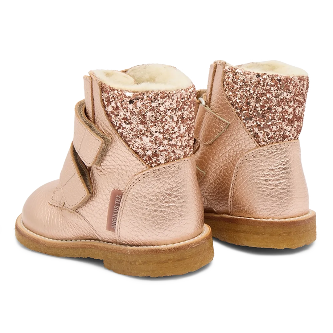 Angulus TEX-støvle glitter velcro begynderstøvle uldfoer