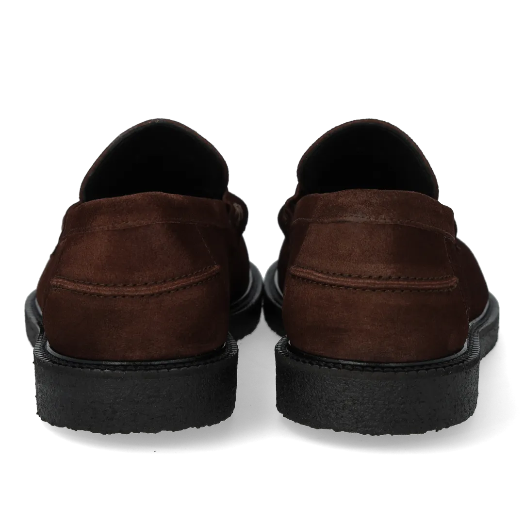 Angulus Loafer ruskindssko brun bred pasform