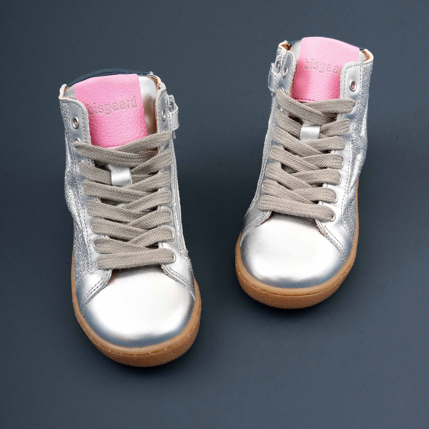 Bisgaard Gaia L høj sneaker silver læder
