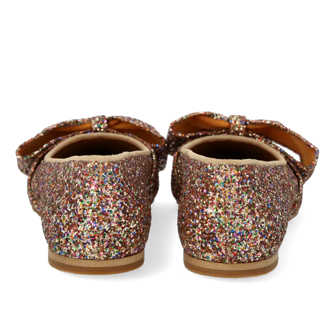 Angulus Sløjfeballerina funklende glitter damesko