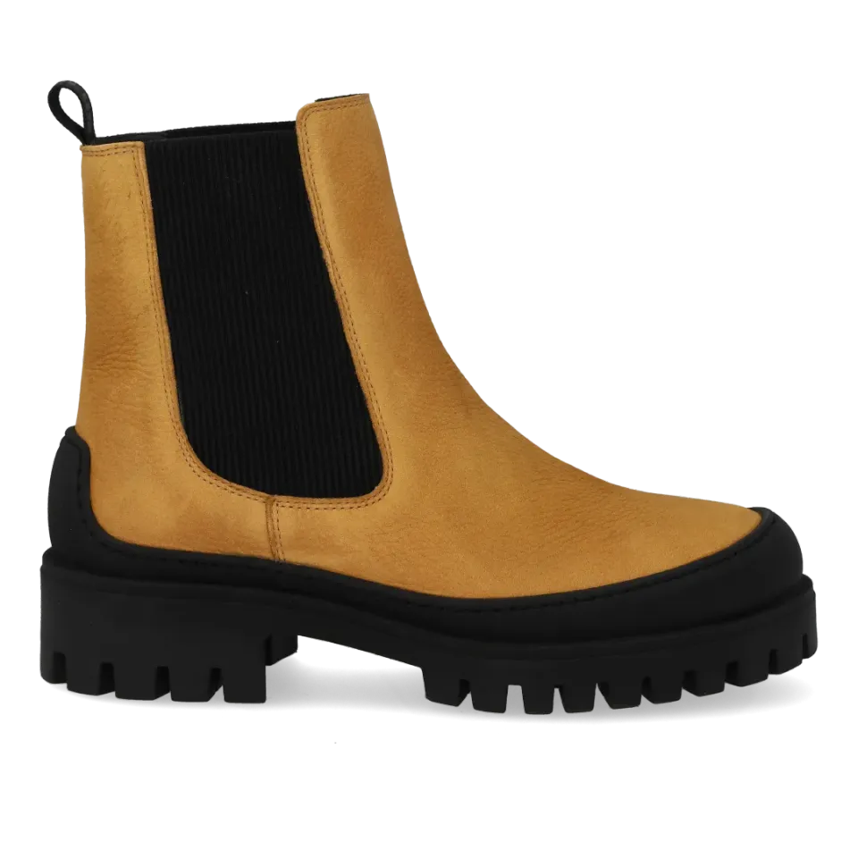Angulus Chelsea støvle nubuck chunky sål sort elastik