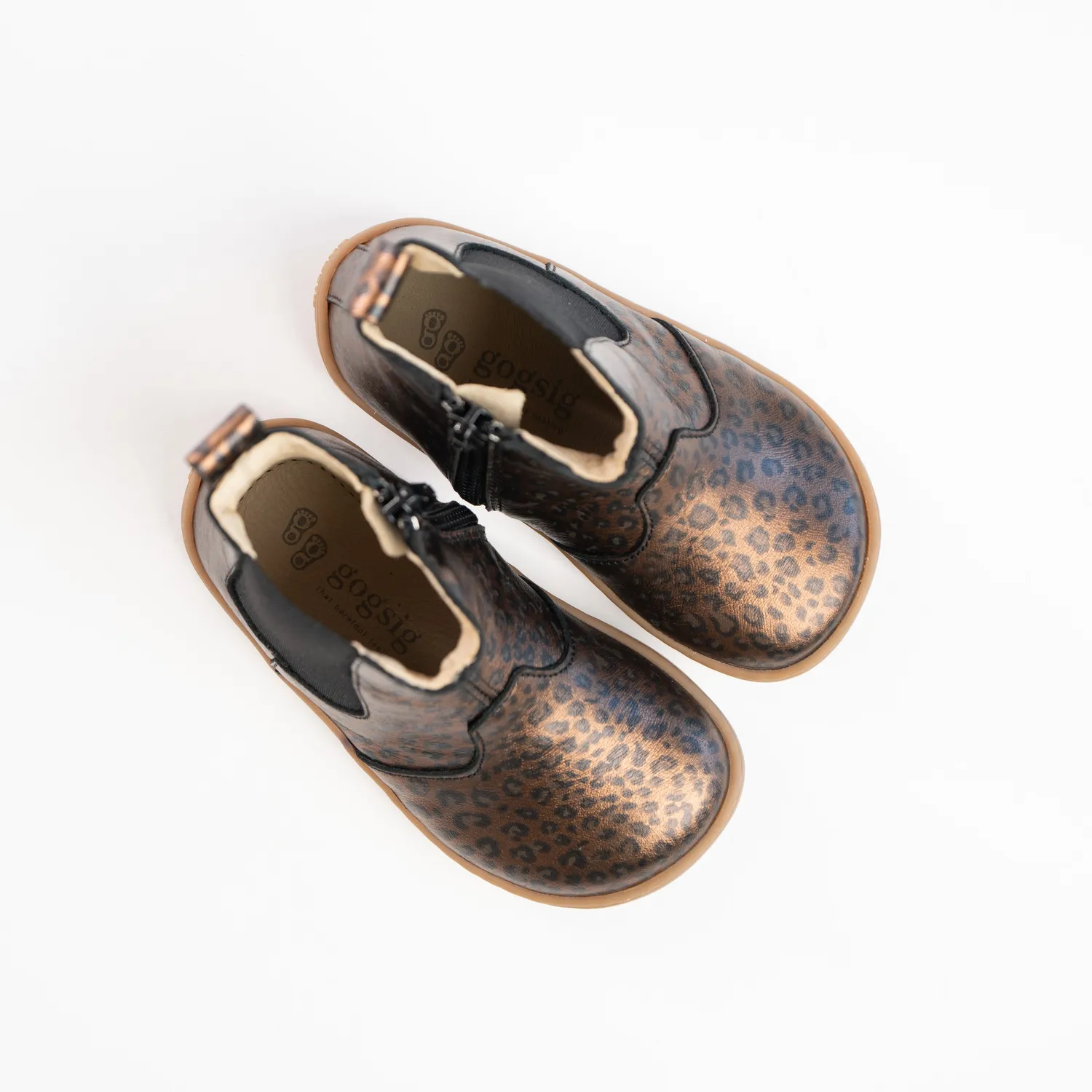 Gogsig Chelsea Leopard barfodssko i læder