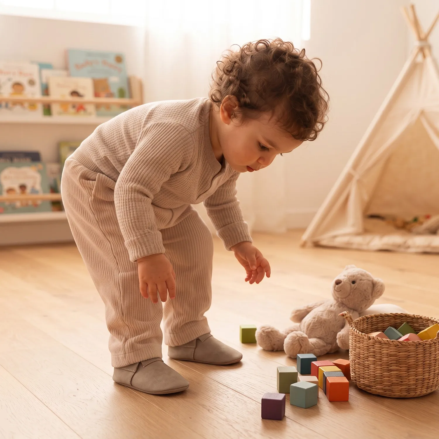 BabyMocs Casual Mocs mokkasiner greige blød sål