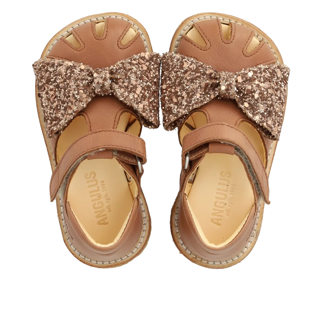 Angulus begynder sandal glittersløjfe velcro glitter
