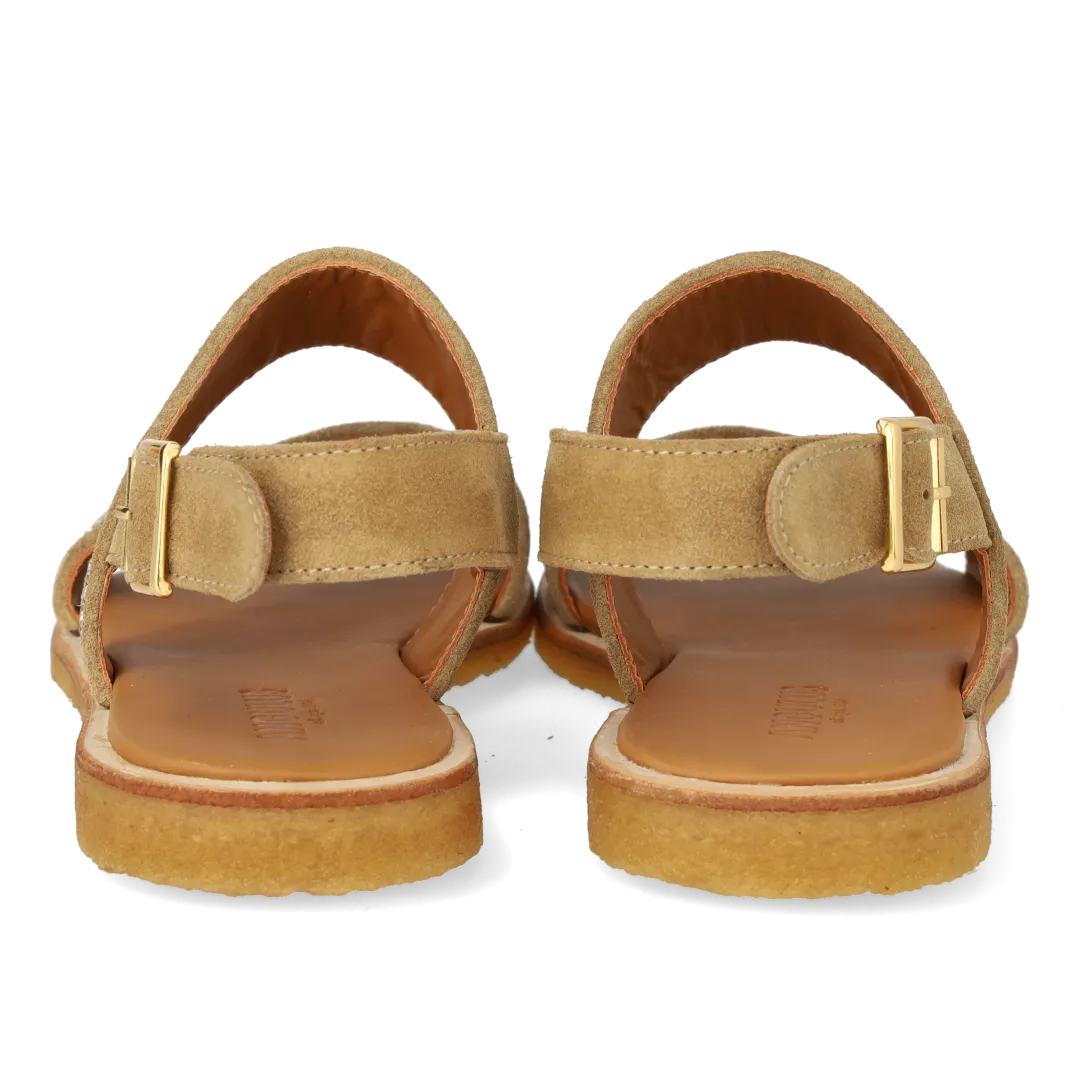 Angulus Glitter sandal i læder med ankelrem