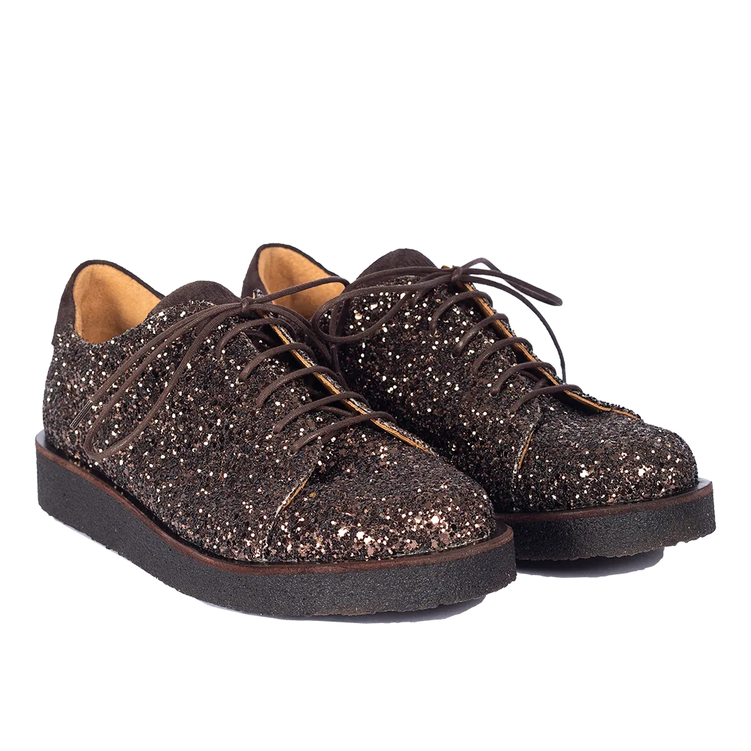 Angulus Sneaker i glitter på plateausål damesko fest