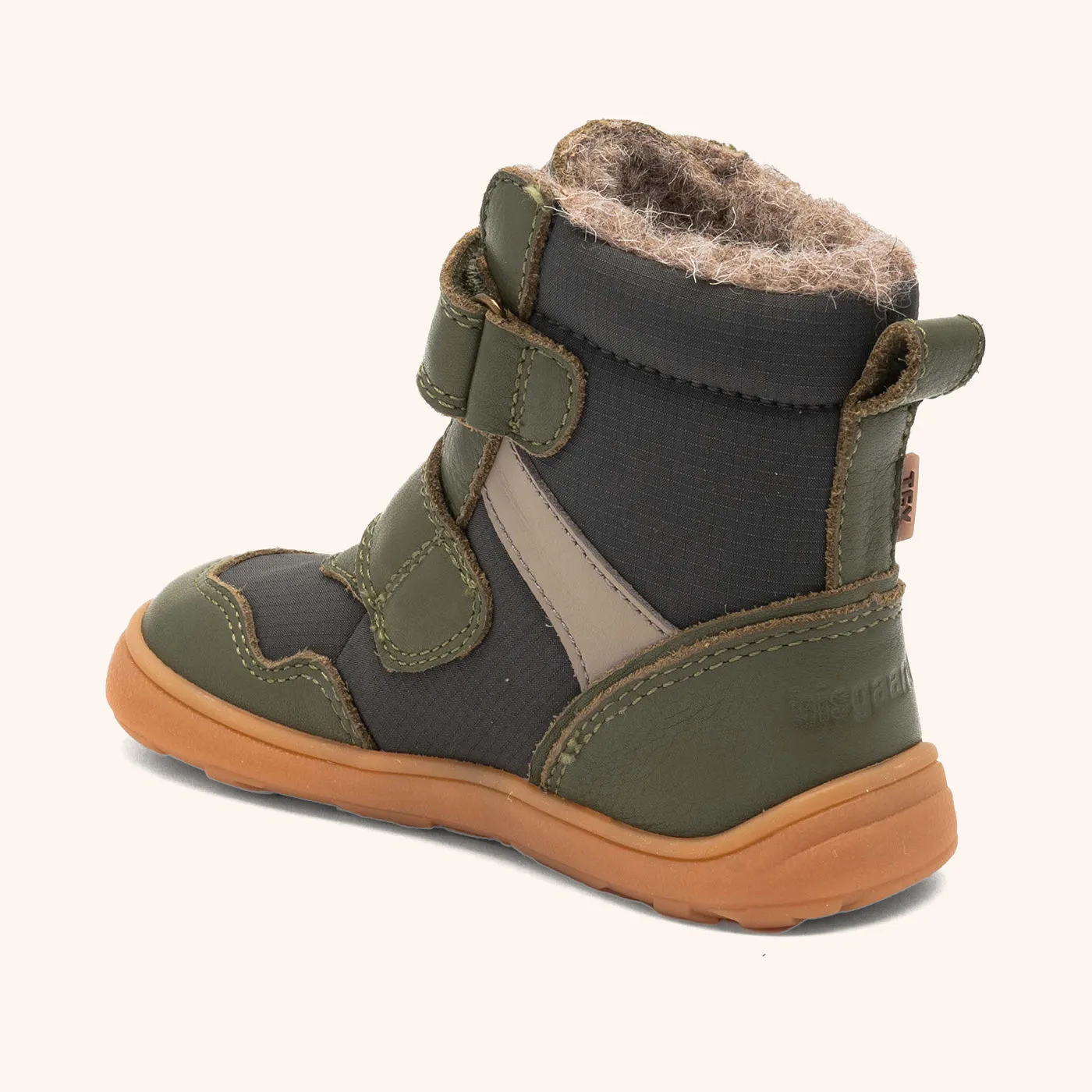 Bisgaard Barefoot Timo Tex vinterstøvle grøn vandtæt