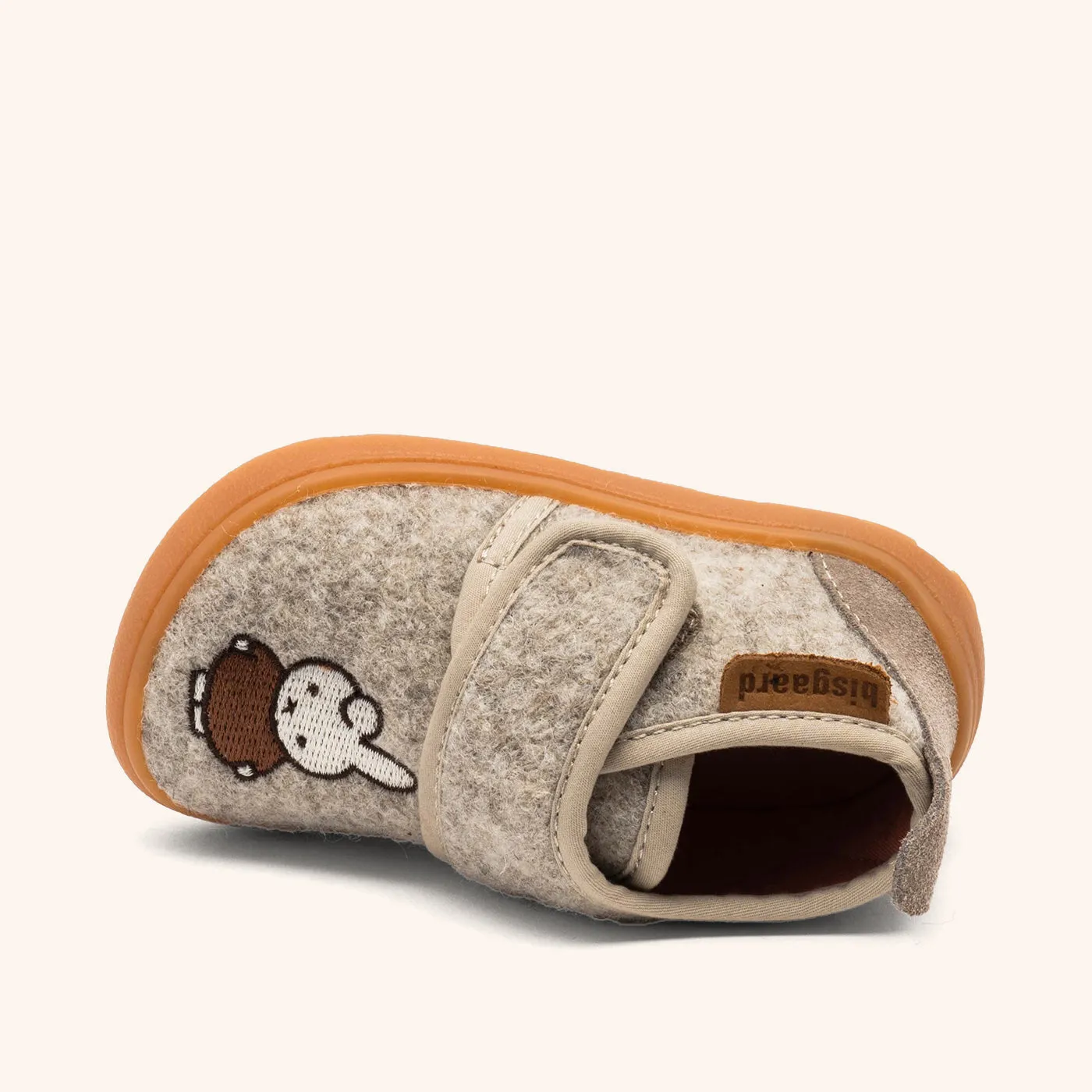 Bisgaard Barefoot Basic Miffy hjemmesko beige uld
