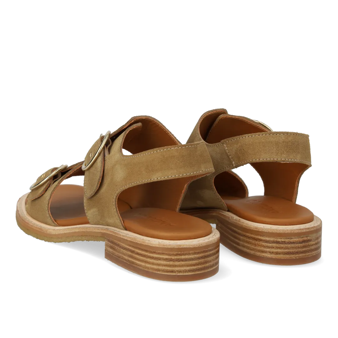 Angulus Sandal lædersandal med guldspænde
