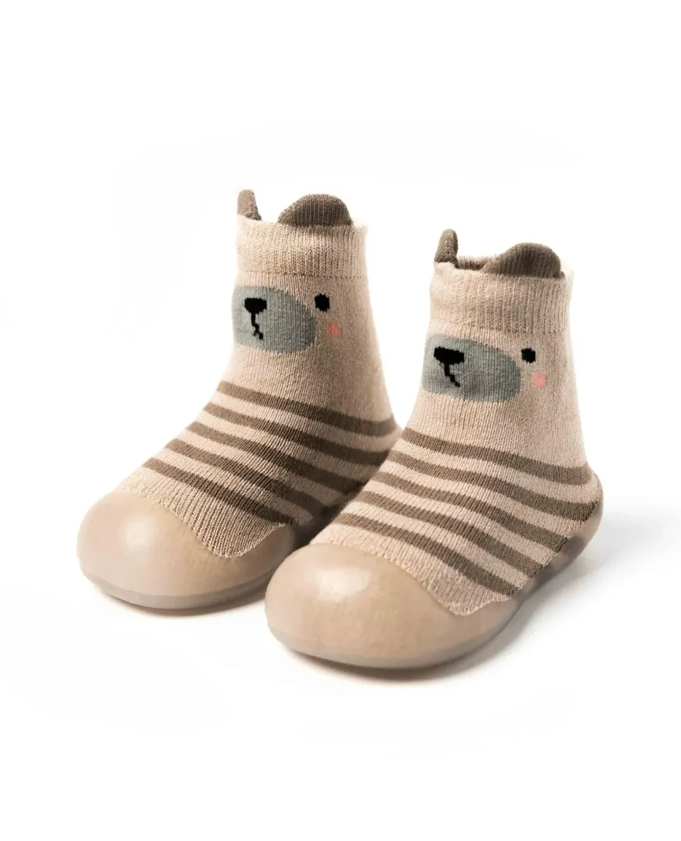 Minifus Brun Bjørn begyndersko brun skridsikker
