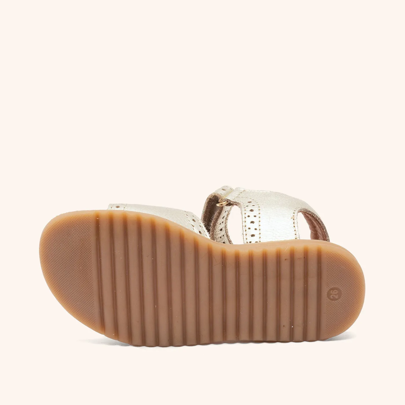 Bisgaard Andrea sandal guld læder velcro str. 22-36