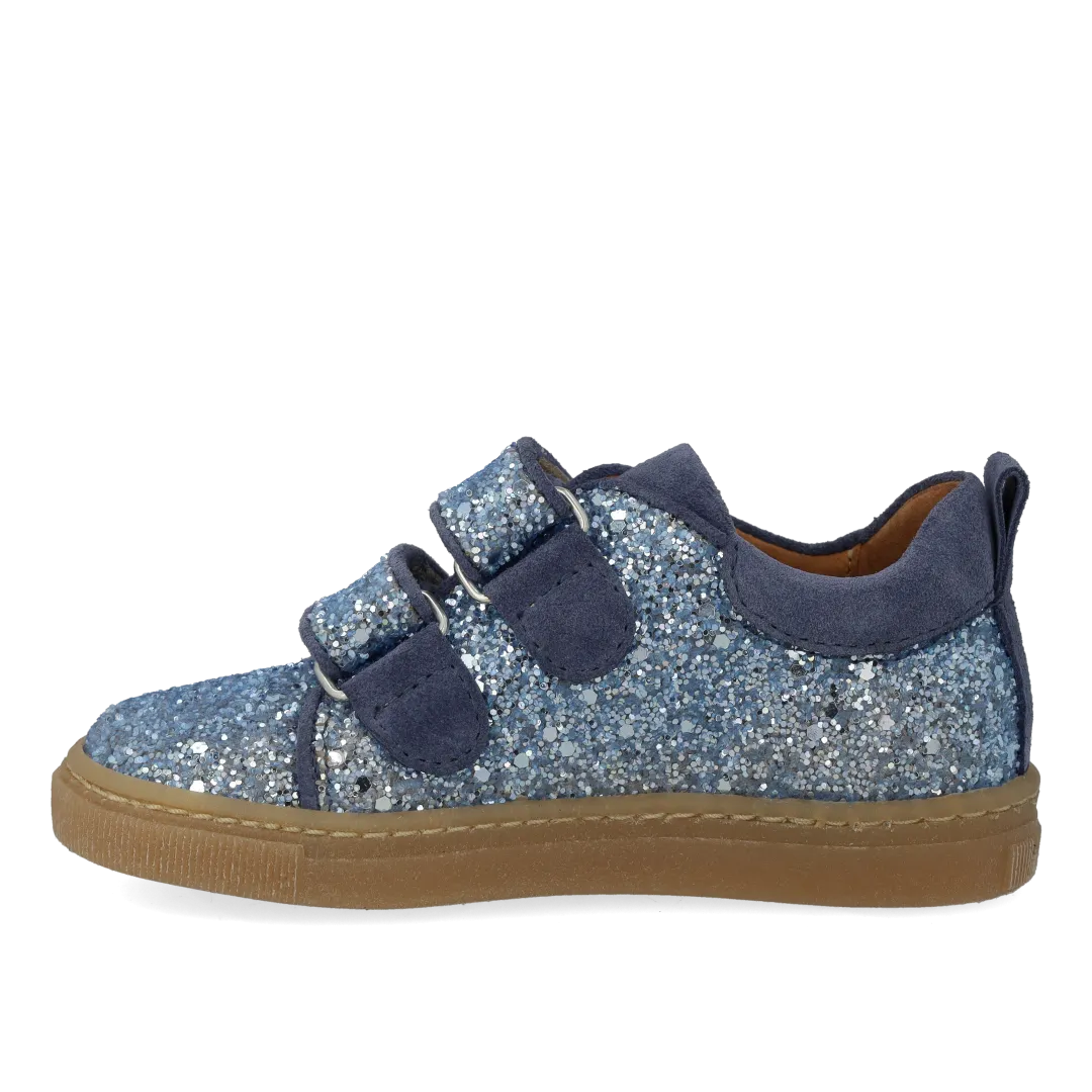 Angulus Glitter-sneaker med ruskindskanter sneakers velcro
