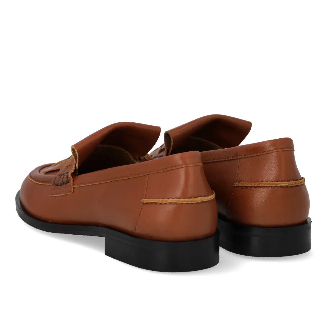 Angulus Loafer med fletdetalje loafer læder
