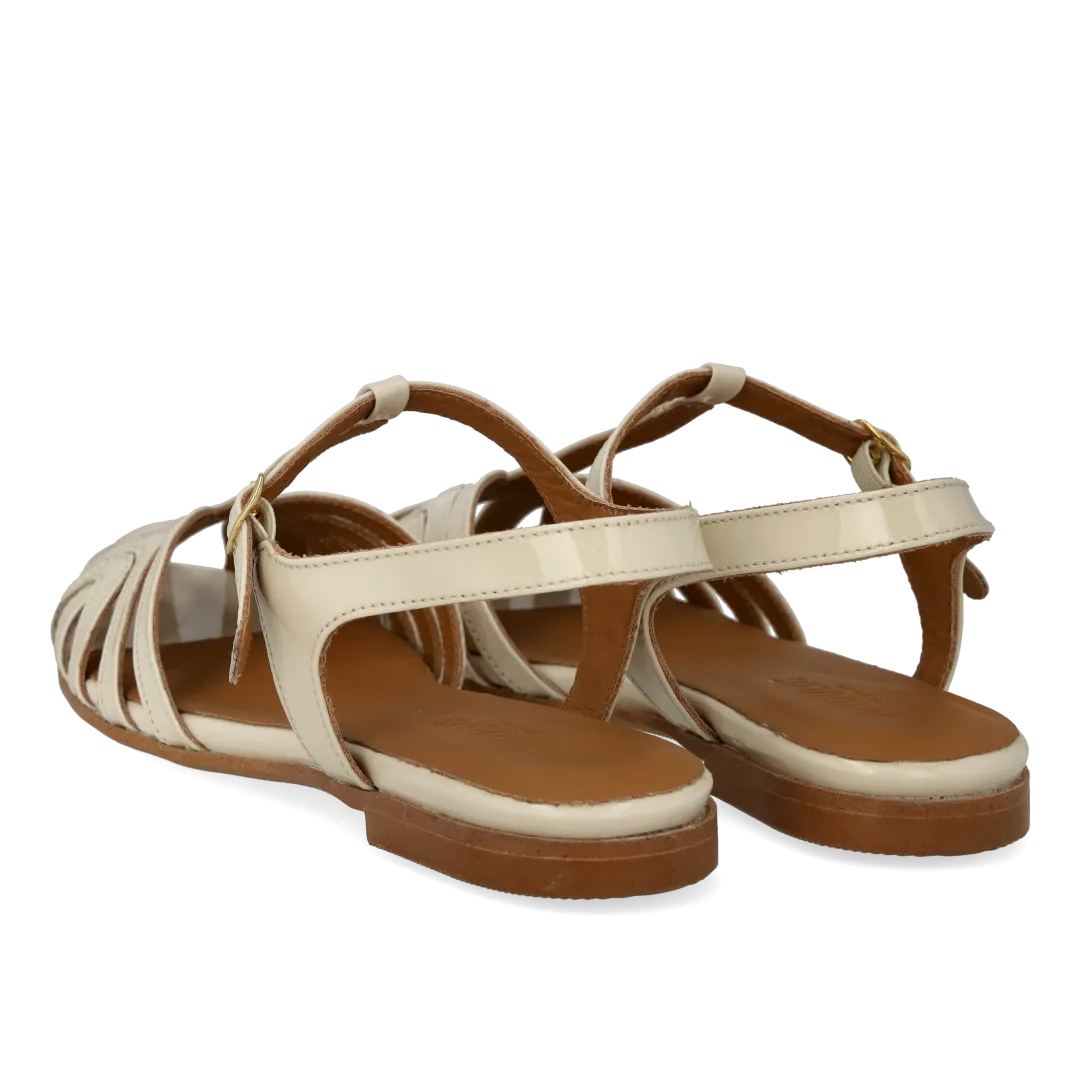 Angulus Flad Sandal T-Strap Organisk Lædersandal