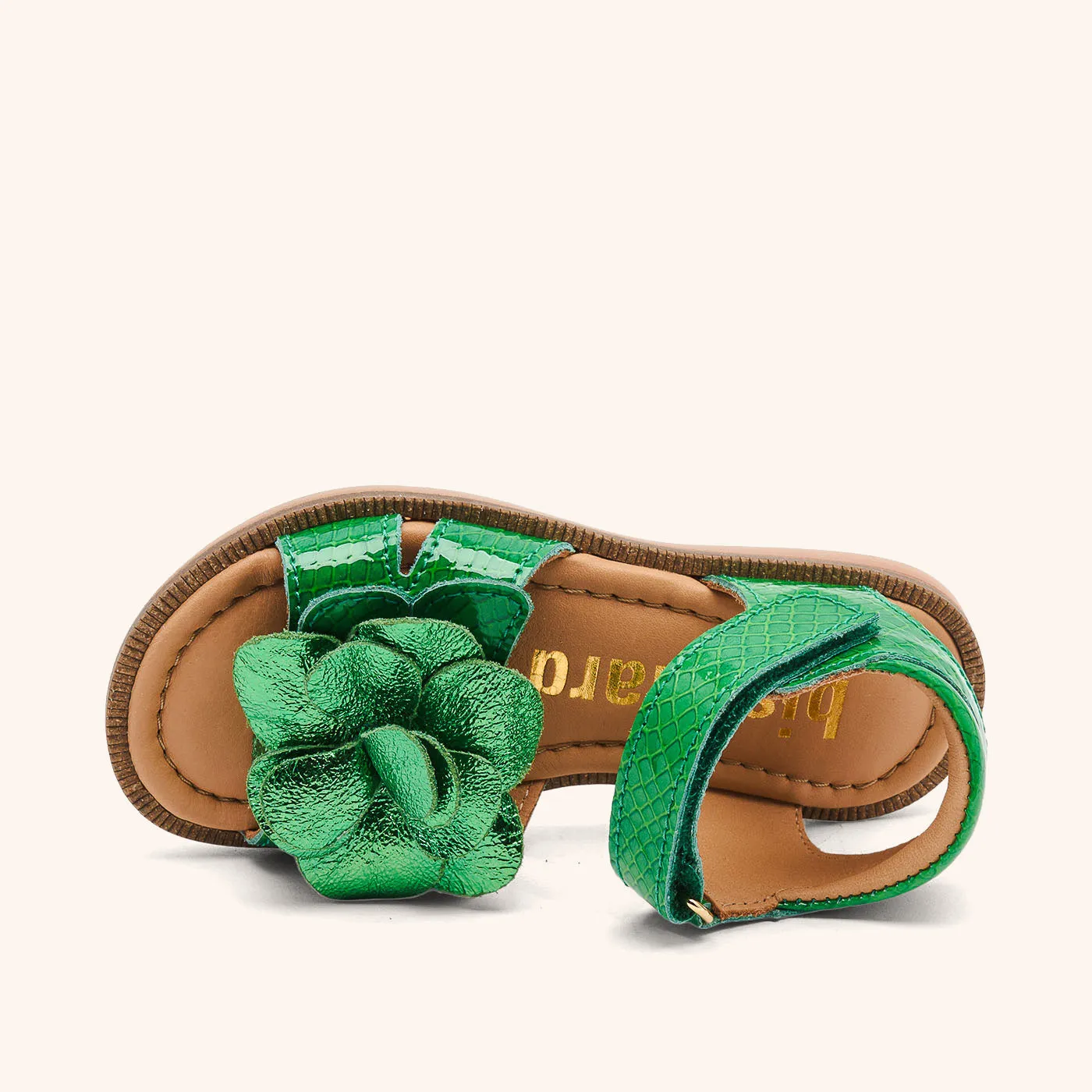 Bisgaard Agnes sandal Green Croco læder