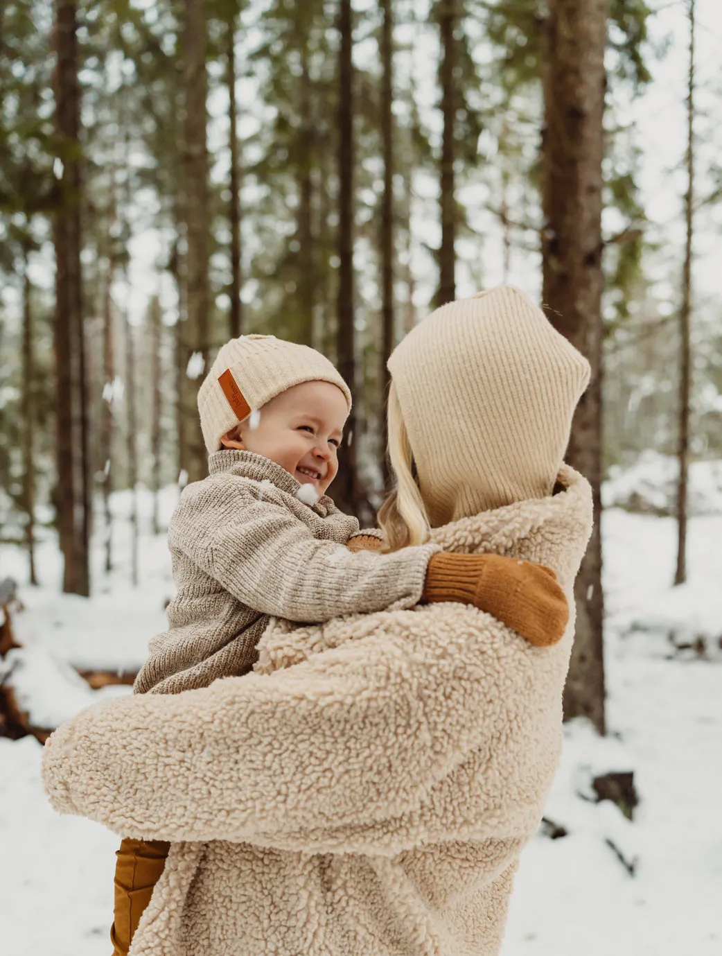 BabyMocs Balaclava elefanthue Beige Baby bomuld
