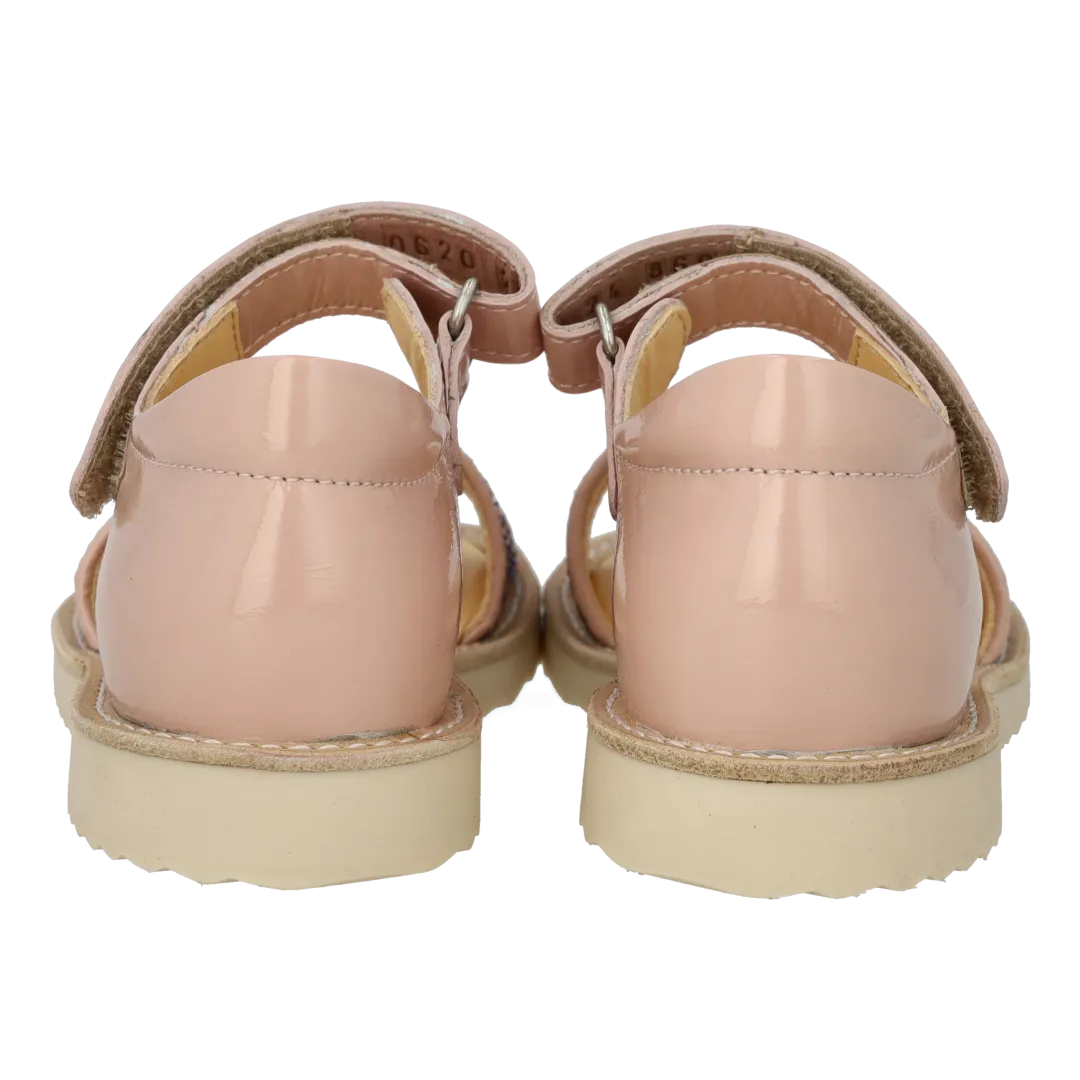 Angulus glitter børnesandal med velcrolukning