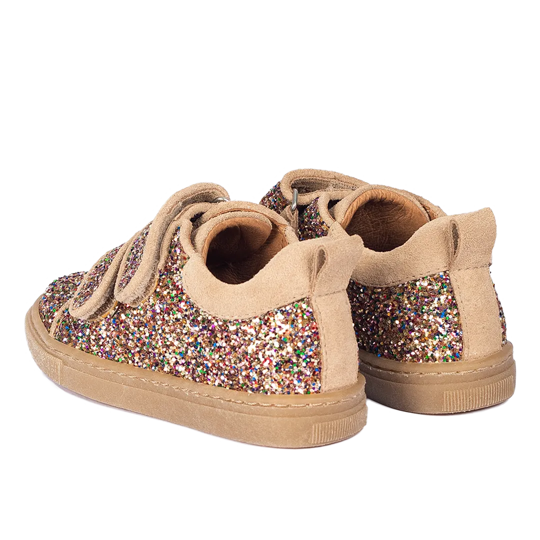 Angulus glitter-sneaker ruskind velcro str. 24-32