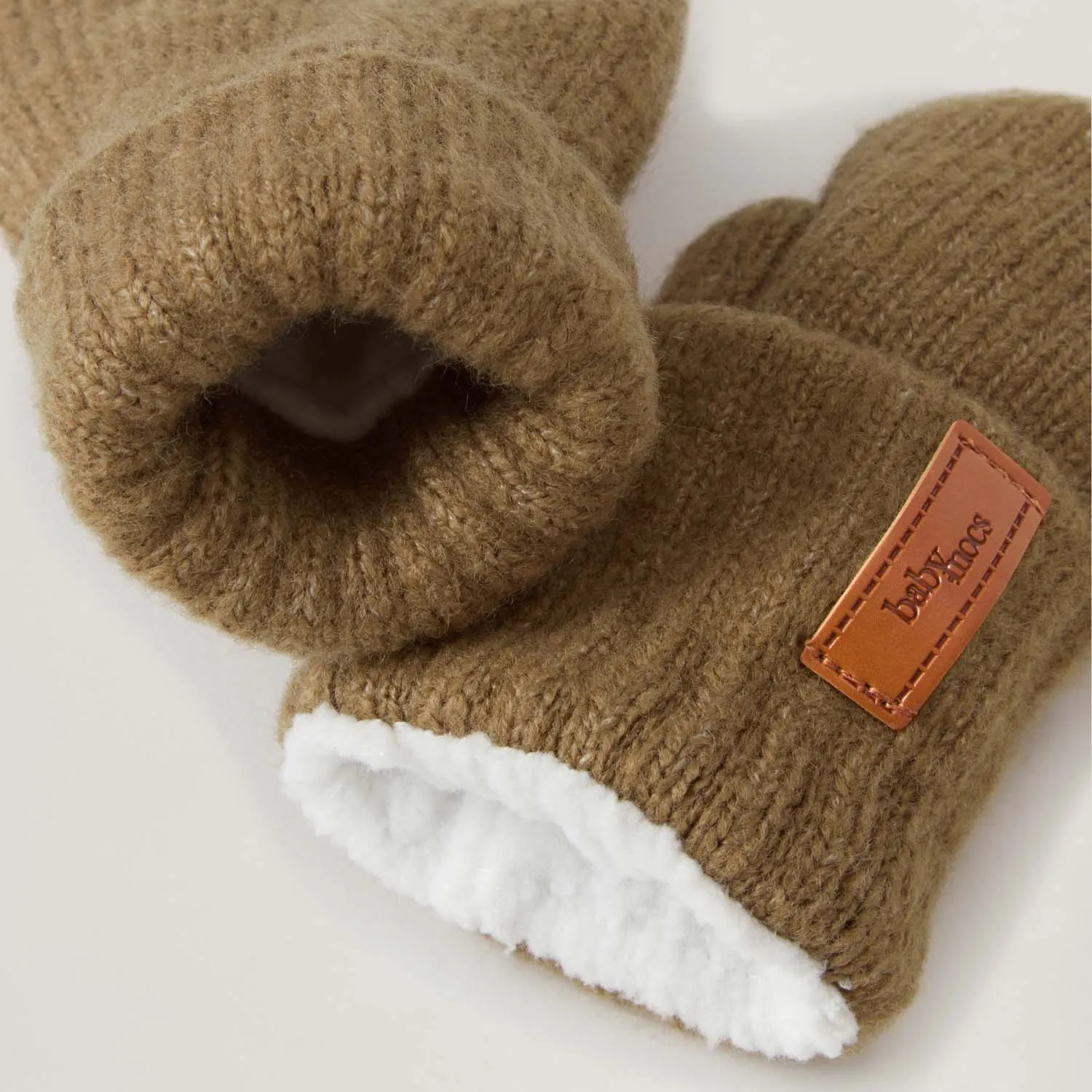 BabyMocs Mittens vanter Greige 0 mdr-2 år