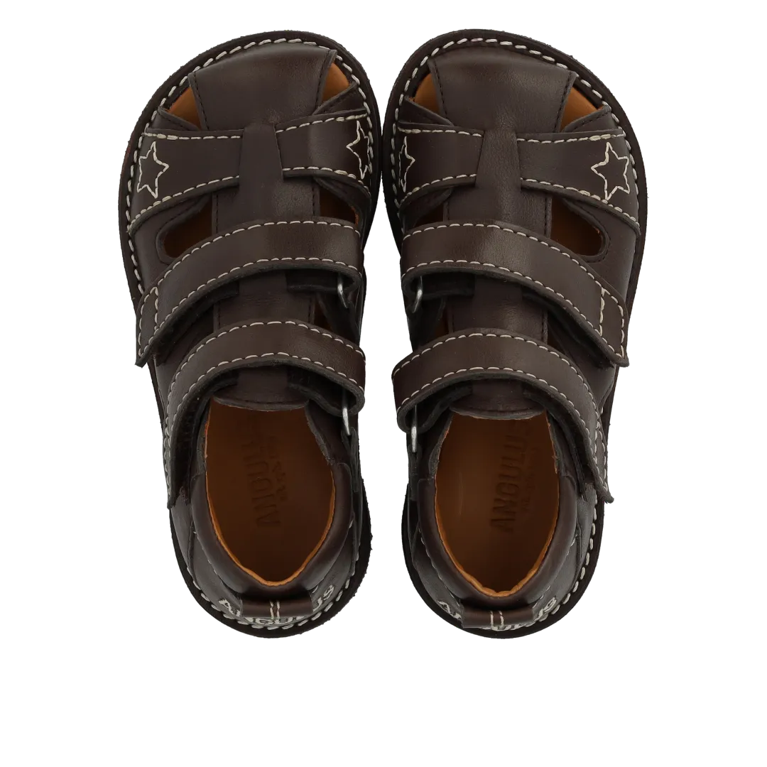 Angulus lædersandal stjernebroderi børnesandal