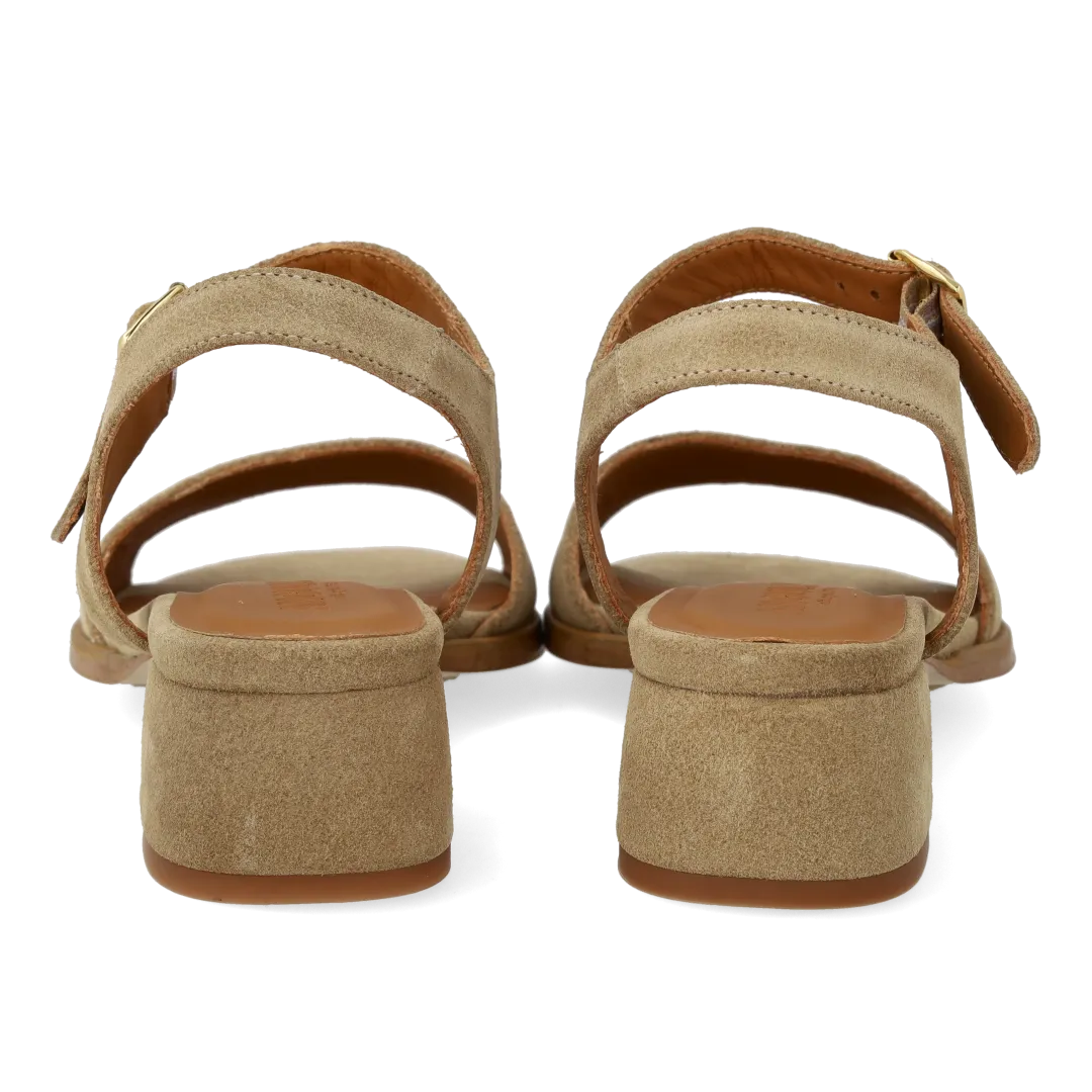 Angulus Sandal kurvet blokhæl ankelrem læder