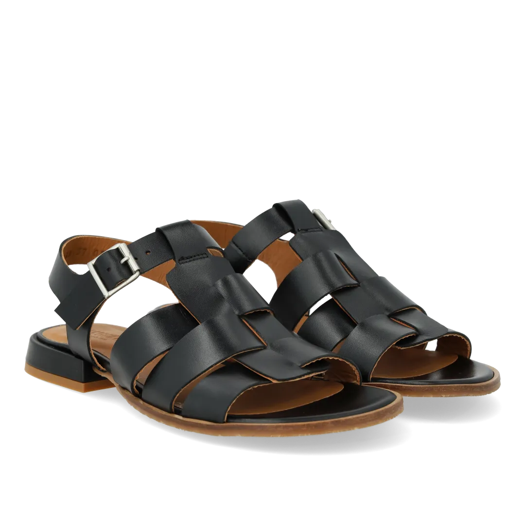 Angulus Flettet fisherman sandal i læder dame