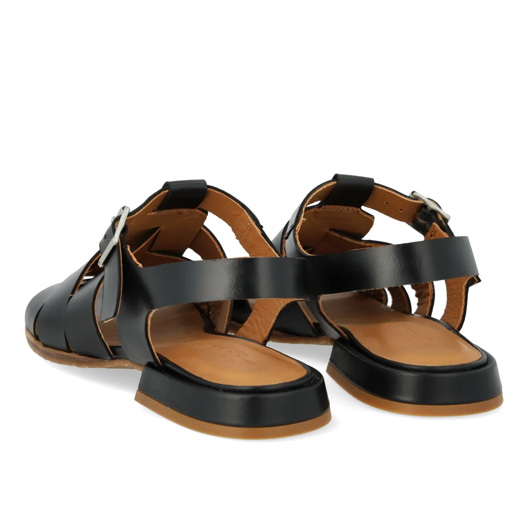 Angulus Flettet fisherman sandal i læder dame