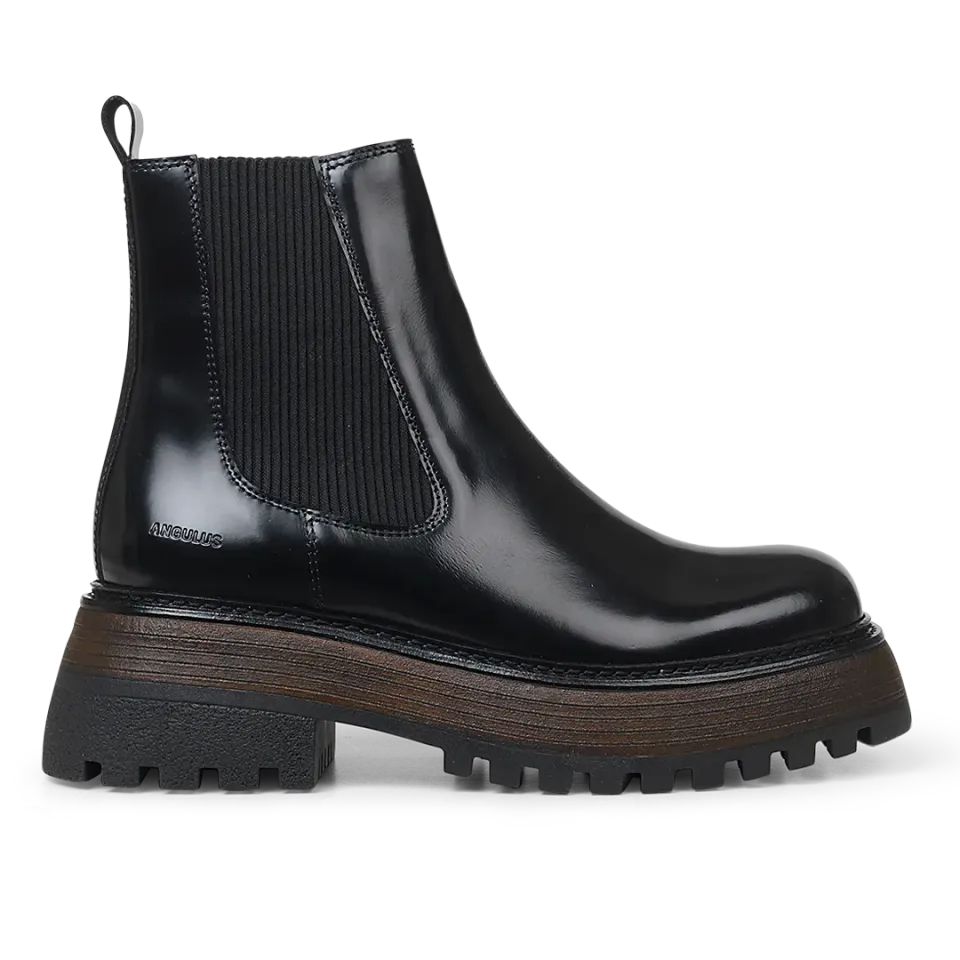 Angulus Platform Chelsea støvle dame chunky sort