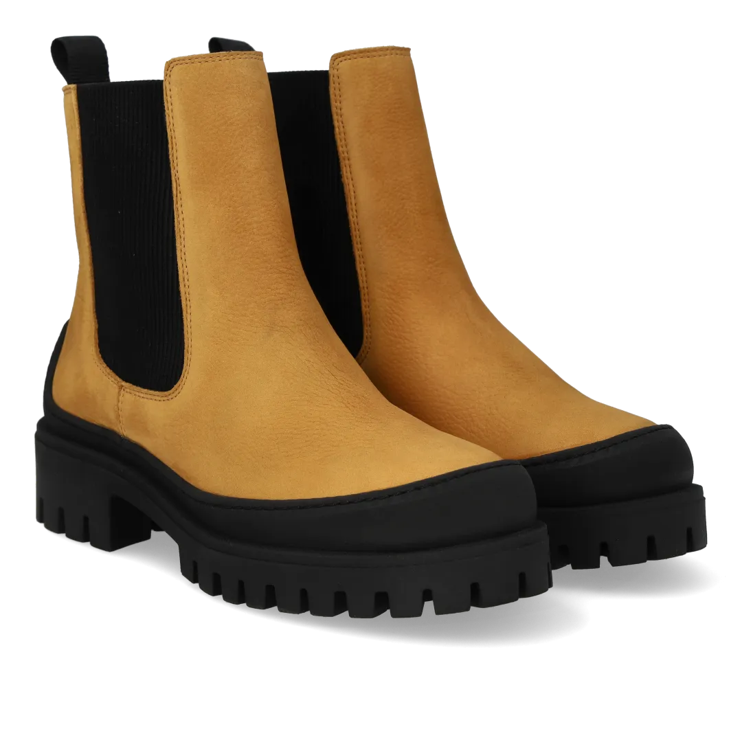 Angulus Chelsea støvle nubuck chunky sål sort elastik