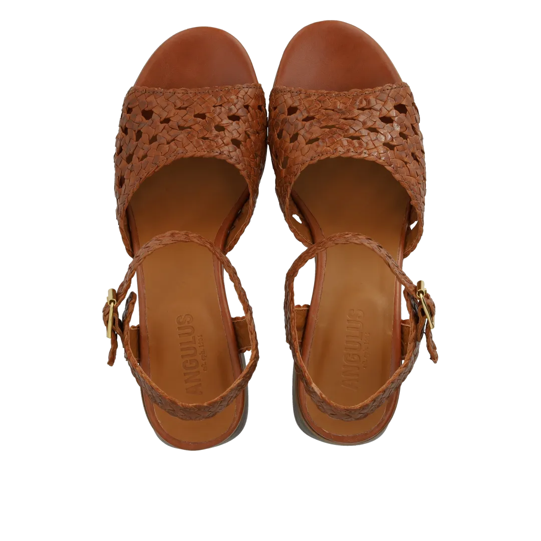 Angulus håndflettet sandal skind 5 cm hæl
