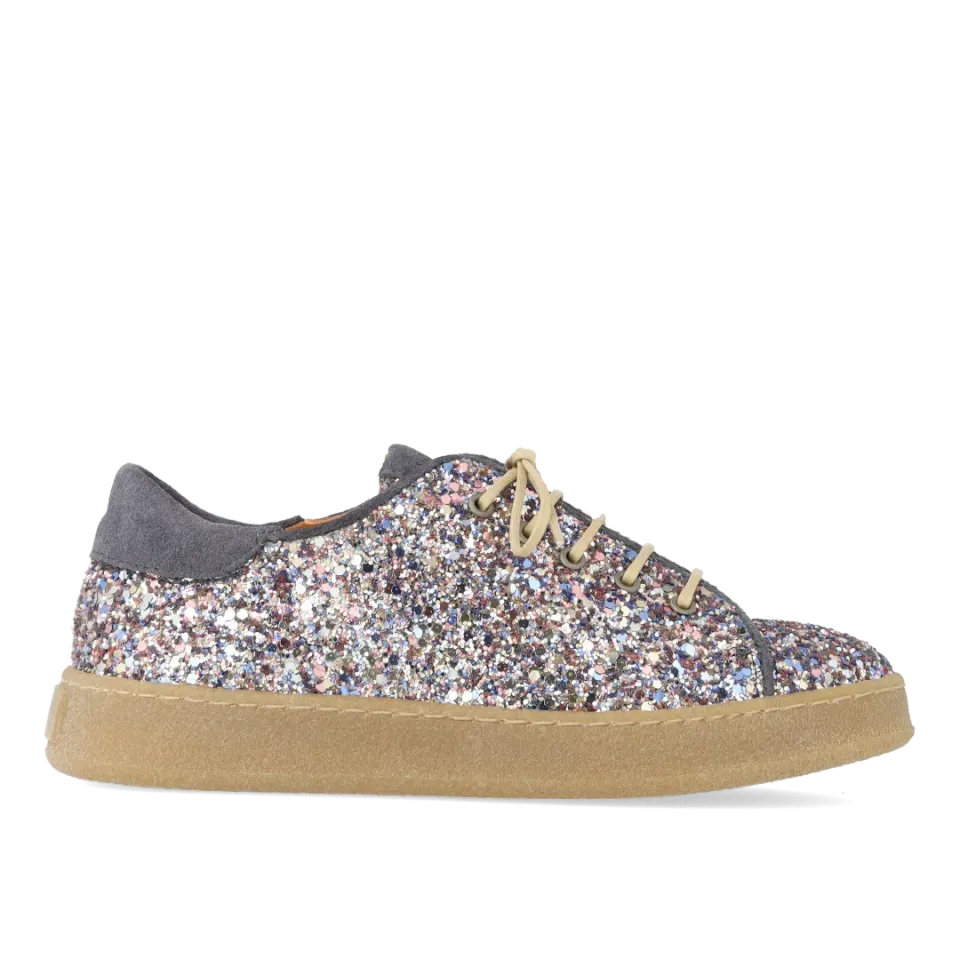 Angulus Sneaker glitter børnesneakers snøre læder