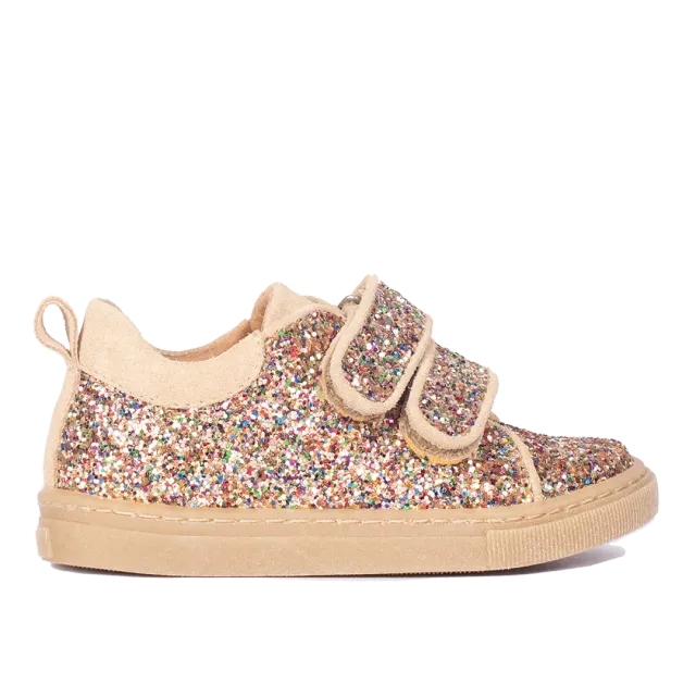 Angulus glitter-sneaker ruskind velcro str. 24-32
