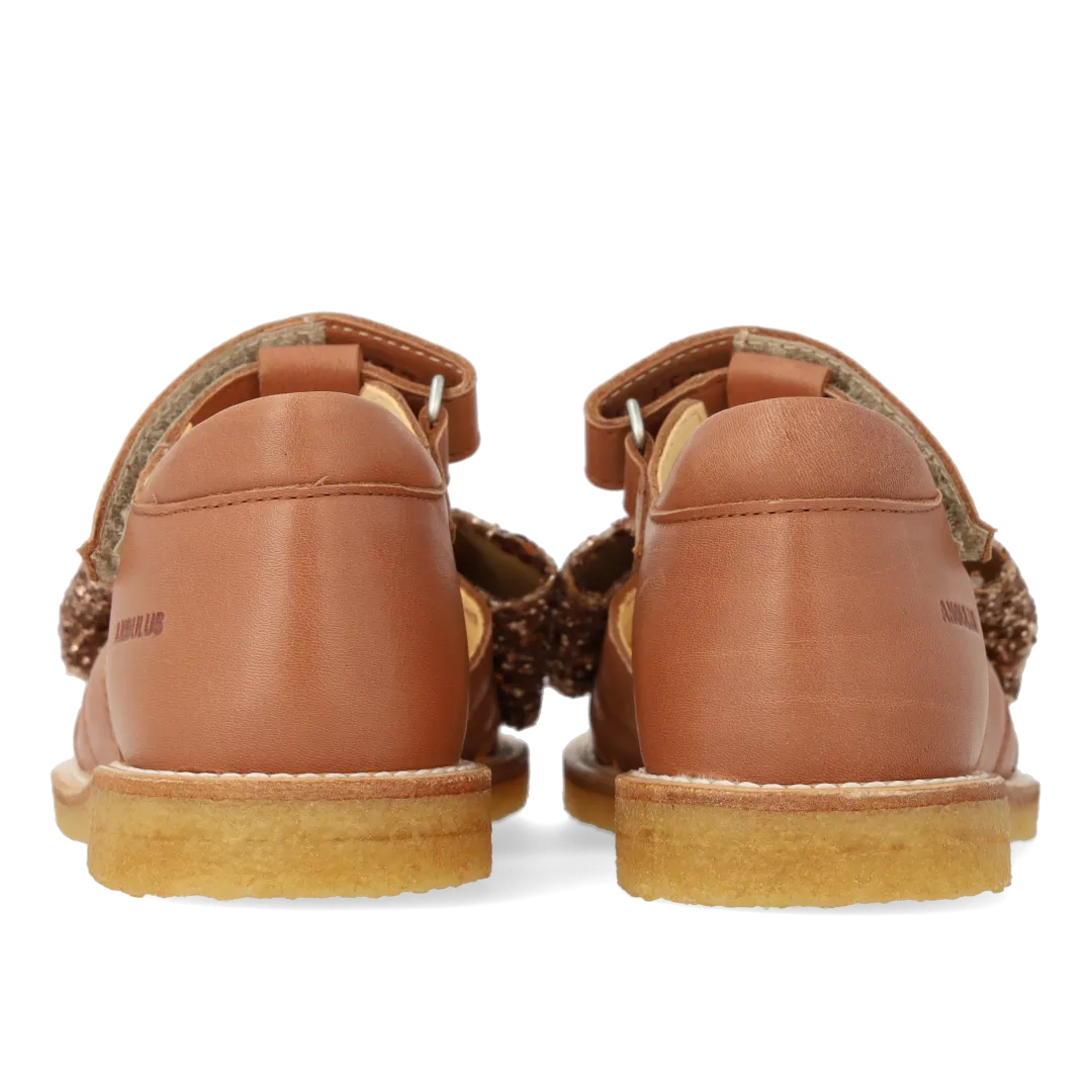 Angulus Sandal glittersløjfe velcro læder rummelig