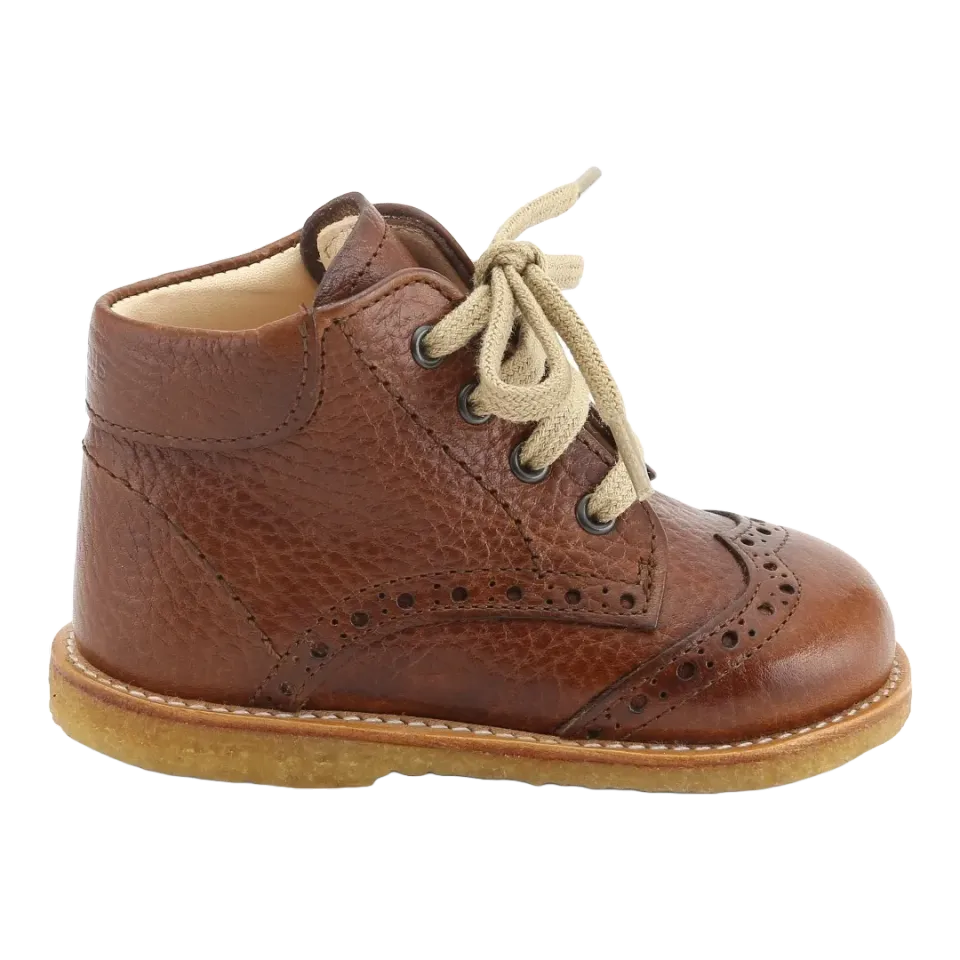 Angulus Klassisk snøresko med brogue detaljer laksko børn snøre