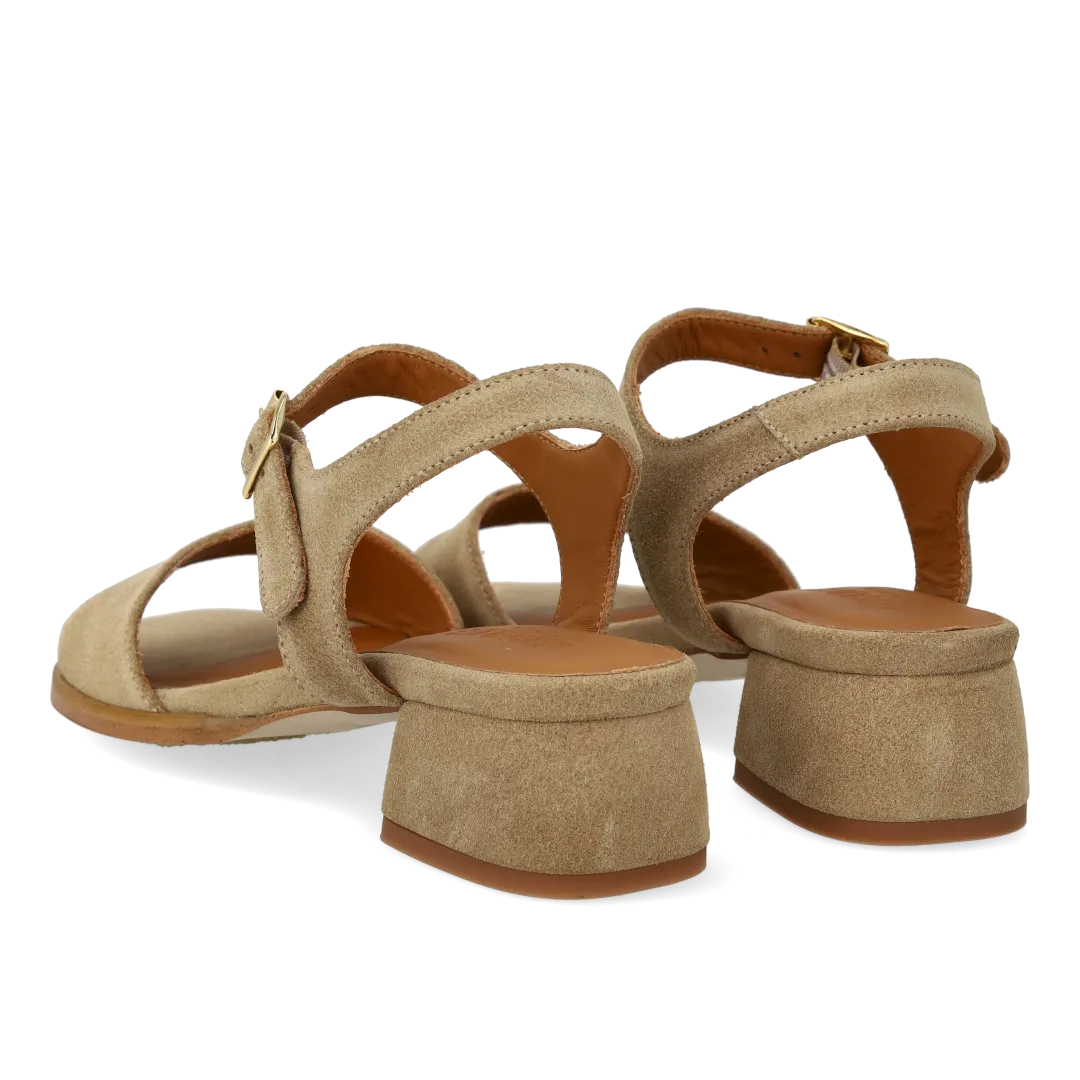 Angulus Sandal kurvet blokhæl ankelrem læder