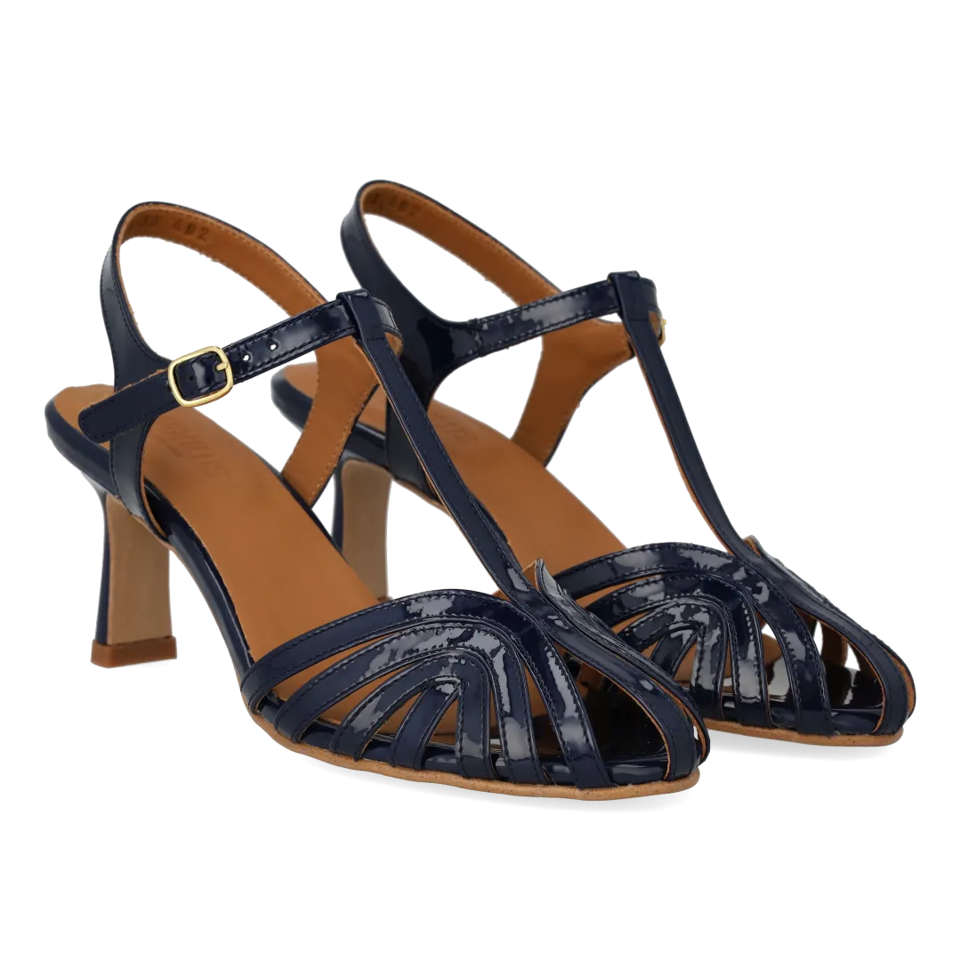 Angulus højhælet sandal organisk T-strap 6 cm hæl