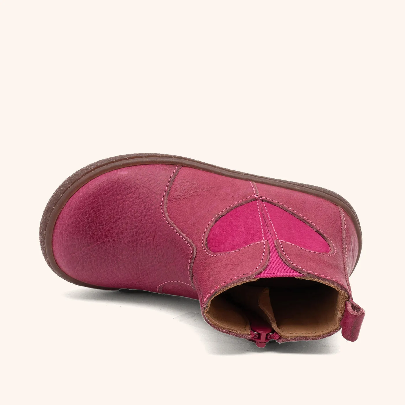 Bisgaard Emilie ankelstøvle deep pink hjerteprint