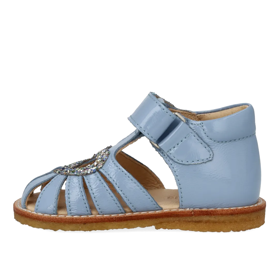 Angulus Hjertesandal med glitter og velcrolukning børnesandal