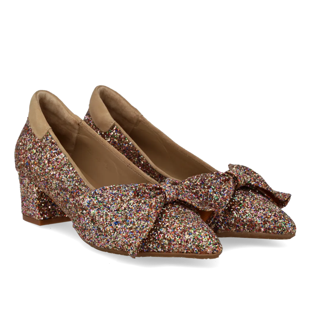 Angulus Sløjfe pump glitter pump blokhæl