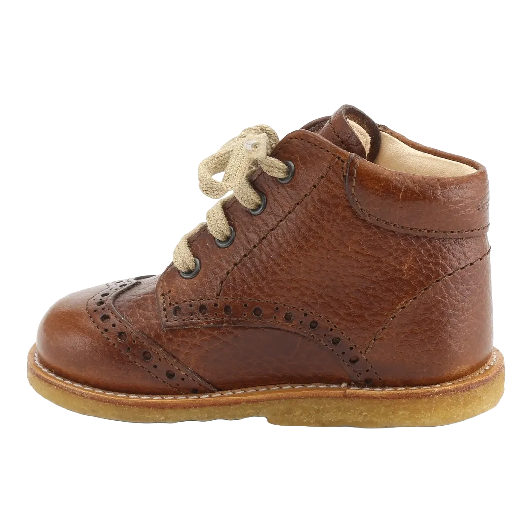 Angulus Klassisk snøresko med brogue detaljer laksko børn snøre