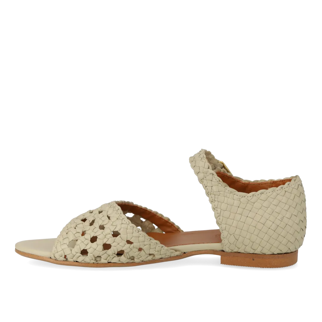 Angulus Håndflettet sandal damesandal læder ankelrem