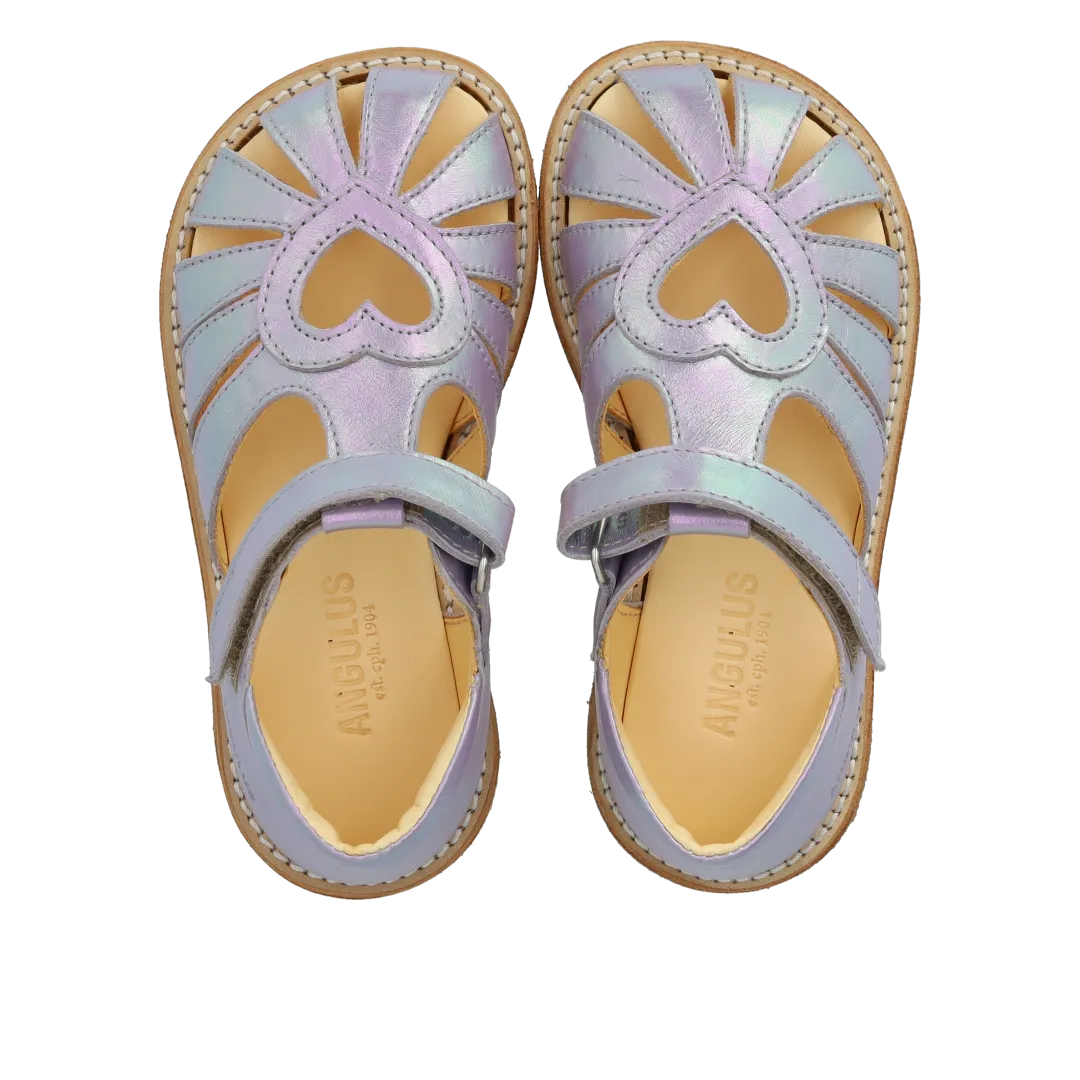 Angulus Hjertesandal velcro rummelig læder