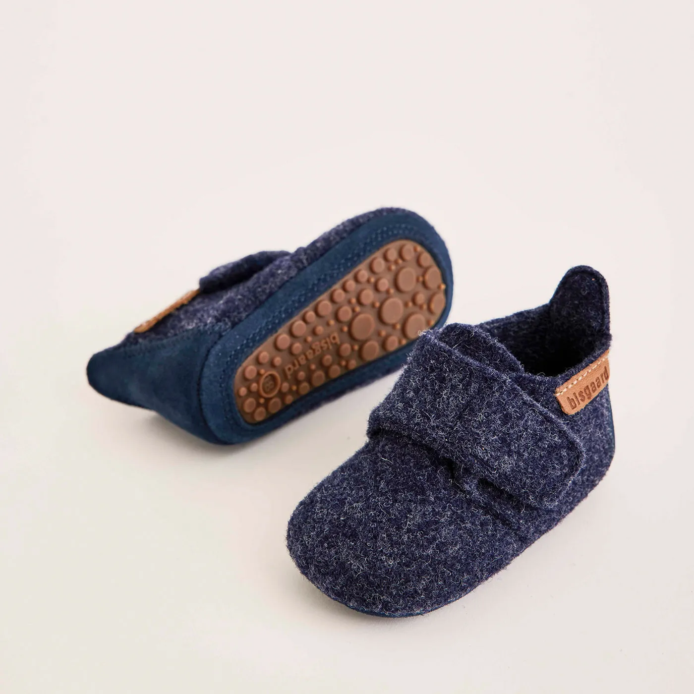 Bisgaard Baby Wool hjemmesko blå i uld
