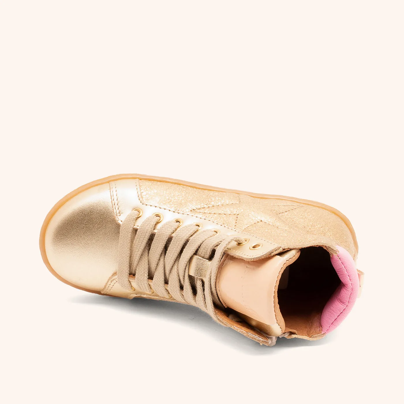 Bisgaard Gaia L høj sneaker guld læder