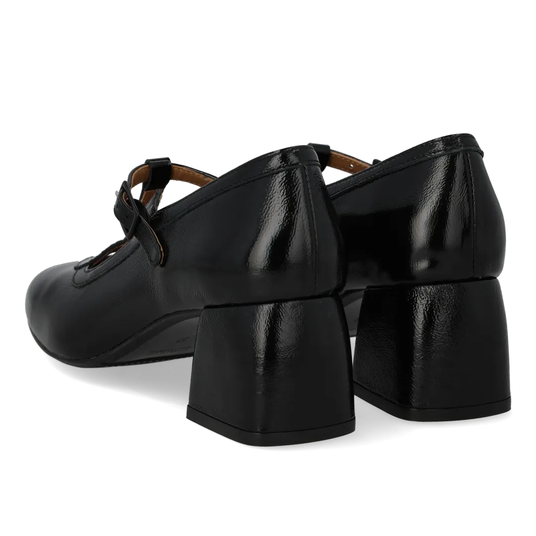 Angulus Mary Jane pump krøllak hjerte 5 cm hæl