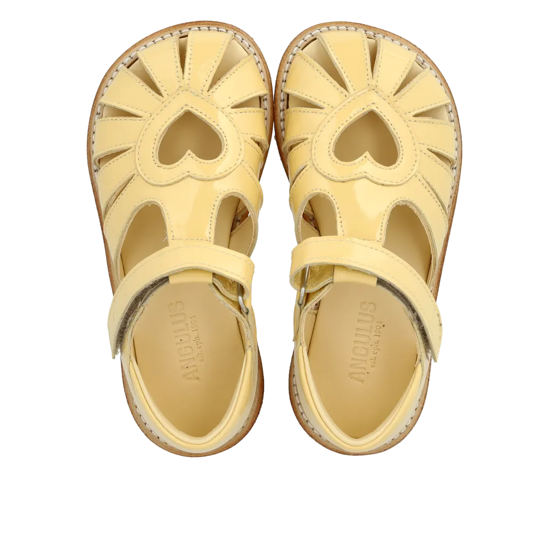 Angulus hjertesandal med velcro børnesandal læder