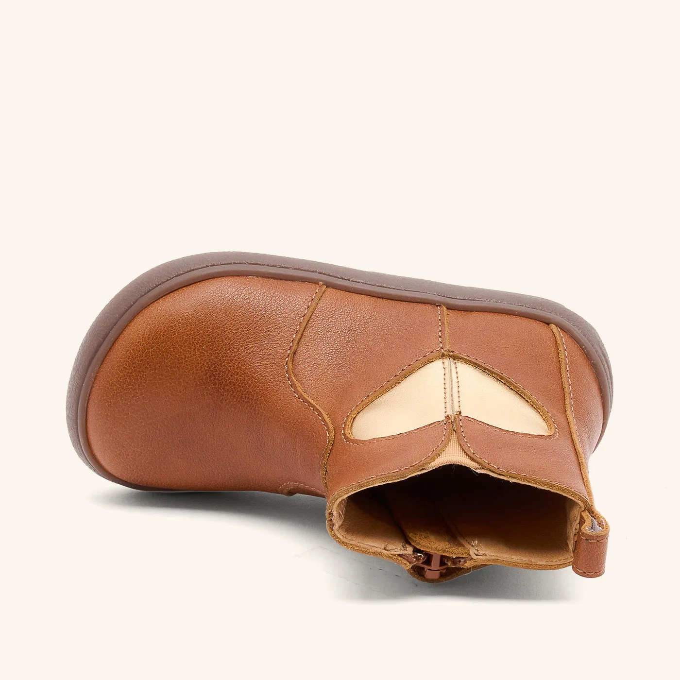 Bisgaard Barefoot Runa barfodsstøvle cognac læder
